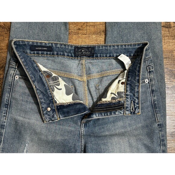 Lucky Brand Jeans Womens 8/29 Blue‎ Denim Hayden Skinny Leg Distressed 7WP1685 - Picture 2 of 11